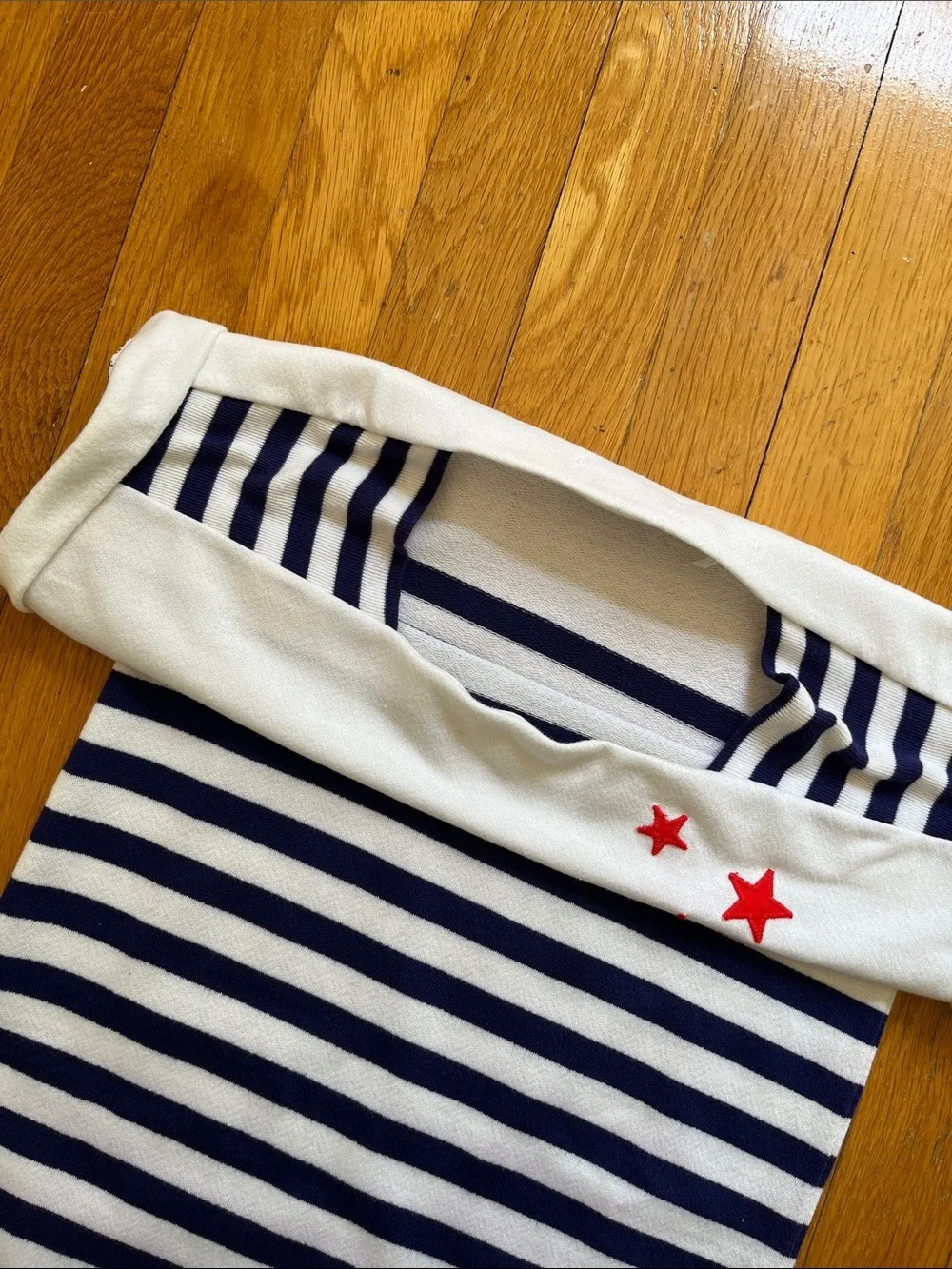 80s Vintage Girls Nautical Stars & Stripes Sun Dress Size 10 - 12